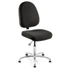 Bevco 9050L-E Integra Desk Height ESD Chair with Large Back & Polished Aluminum Base, Fabric