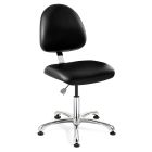 Bevco 9050MC2 Integra Desk Height Class 100 Cleanroom Chair with Standard Back & Polished Aluminum Base, Vinyl