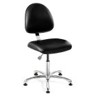 Bevco 9050MC3 Integra Desk Height Class 1,000 Cleanroom Chair with Standard Back & Polished Aluminum Base, Vinyl