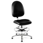 Bevco 9350LE4 Integra Mid-Height Class 10,000 Cleanroom ESD Chair with Large Back & Polished Aluminum Base, Vinyl