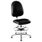 Bevco 9550LE2 Integra Bench Height Class 100 Cleanroom ESD Chair with Large Back & Polished Aluminum Base, Vinyl