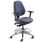 BioFit MVMT Pro Series Bench Height Chair with Polished Aluminum Base, Fabric