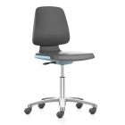 Citrus Desk Height Cleanroom ESD Chair with Polished Aluminum Base, Polyurethane