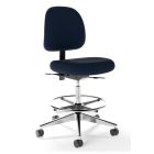 Fusion High-Height Cleanroom ESD Chair with Polished Aluminum Base, Black Vinyl