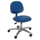 Industrial Seating Series 45 Desk Height ESD Chair with Polished Aluminum Base, Dissipative Vinyl 