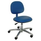 Industrial Seating Series 45 Desk Height Cleanroom Chair with Polished Aluminum Base, Vinyl