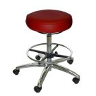 Industrial Seating Series 65 Bench Height Cleanroom ESD Stool with Polished Aluminum Base, Dissipative Vinyl 