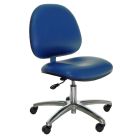 Industrial Seating Series 10 Cleanroom Desk Height ESD Chair with Polished Aluminum Base, Dissipative Vinyl