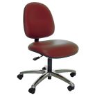 Industrial Seating Series 20M Desk Height Chair with Medium Waterfall Seat & Polished Aluminum Base, Vinyl