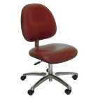 Industrial Seating Series 20M Desk Height Cleanroom Chair with Medium Waterfall Seat & Polished Aluminum Base, Vinyl