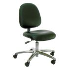 Industrial Seating Series 20S  Desk Height Cleanroom ESD Chair with Small Waterfall Seat & Polished Aluminum Base, Dissipative Vinyl 