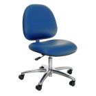 Industrial Seating Series 20W Desk Height Cleanroom ESD Chair with Wide Waterfall Seat & Polished Aluminum Base, Dissipative Vinyl