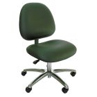 Industrial Seating Series 20W Desk Height ESD Chair with Wide Waterfall Seat & Polished Aluminum Base, Dissipative Vinyl