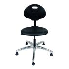 Industrial Seating AU102 Desk Height Cleanroom Chair with Polished Aluminum Base, Polyurethane