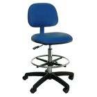 Industrial Seating Series 60 Bench Height Cleanroom Chair with Black Nylon Base, Vinyl 