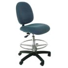 Industrial Seating Series 20M Bench Height Chair with Medium Waterfall Seat, Low Back & Black Nylon Base, Fabric