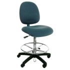 Industrial Seating Series 20M Bench Height ESD Chair with Medium Waterfall Seat & Black Nylon Base, Conductive Fabric