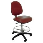 Industrial Seating Series 20M Bench Height Cleanroom Chair with Medium Waterfall Seat & Black Nylon Base, Vinyl 