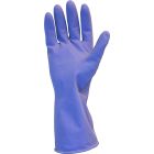 Safety Zone GRFL Premium Flock Lined 18 Mil Latex Gloves, Blue