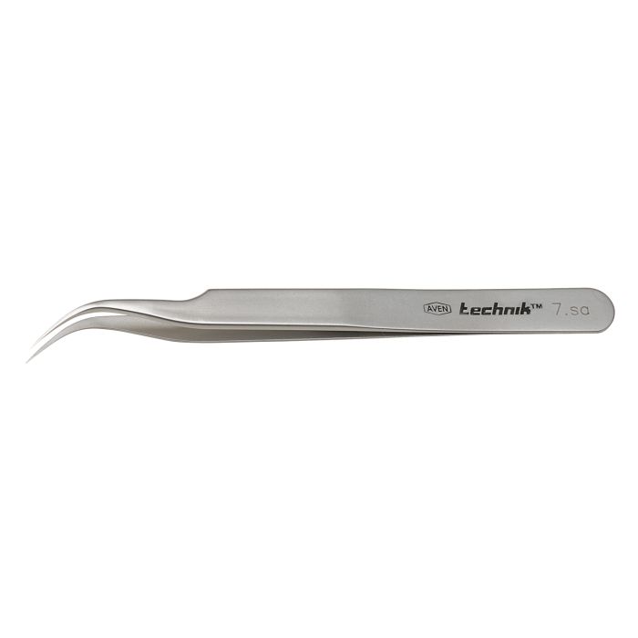Tipped Stainless Steel Tweezers Curved Style 
