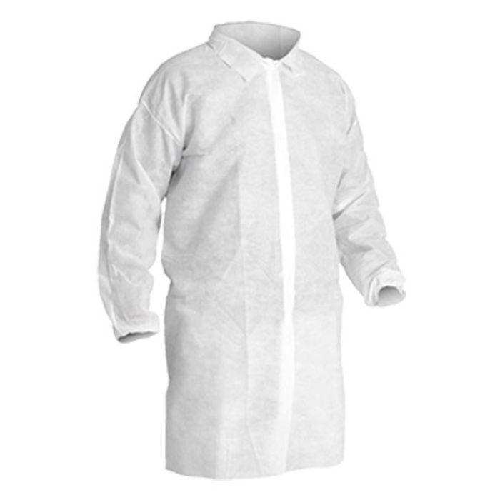 CleanPro® DLWH-NP Polypropylene Disposable Lab Coats, White