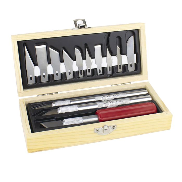 Excel Blades 44282 Craft Hobby Knife Set with Wooden Box