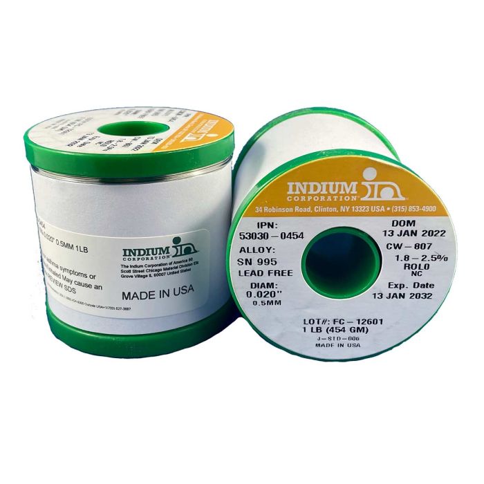 Indium 52915-0454 Wire Solder No Clean Lead Free SAC305 | 1lb Spool