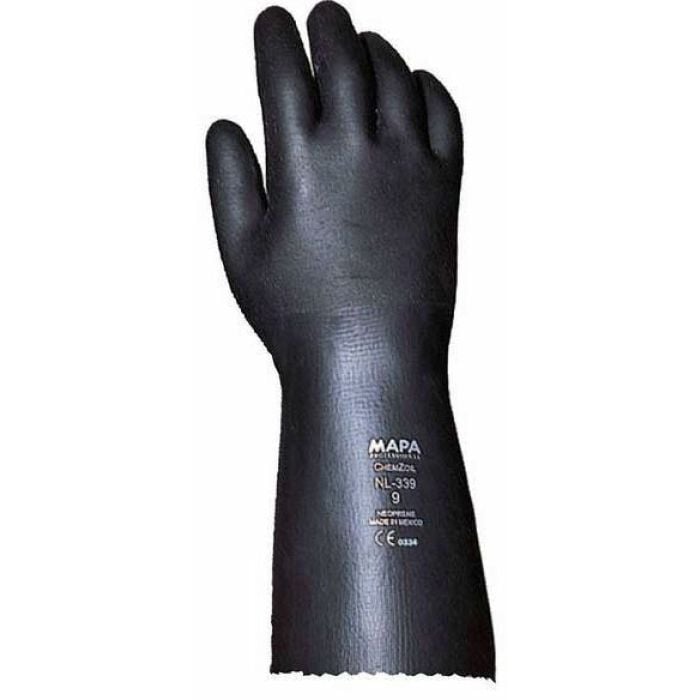 ChemZoil Knit Lined 50 Mil Neoprene Chemical Resistant Gloves, Black