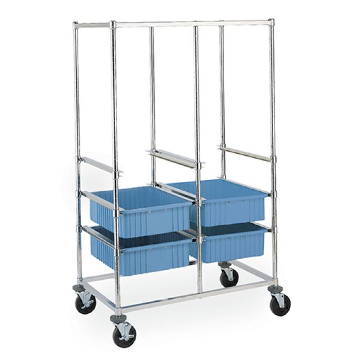 Metro PT2C-5M Double-Bay Kitting Cart with Resilient Casters, 26 x 41 x  68