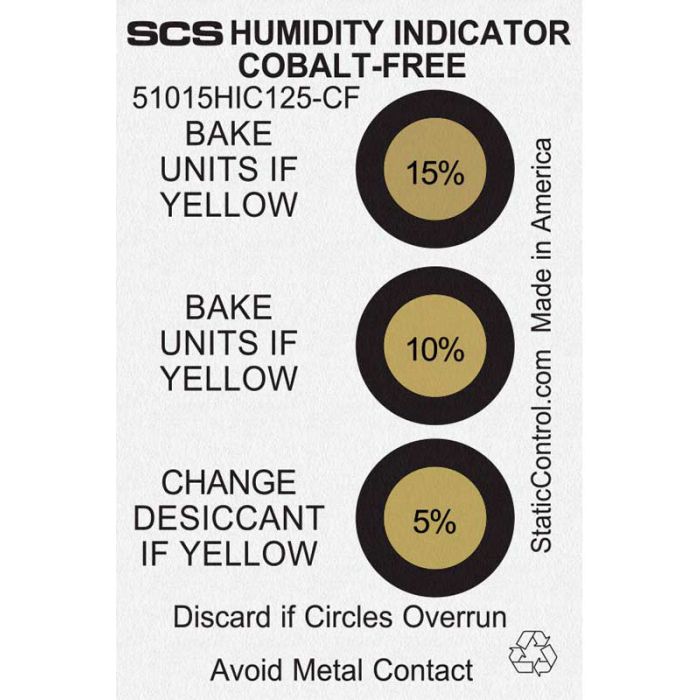 SCS 3-Spot Humidity Indicator Card, 5% 10% 15% RH (Can of 125)