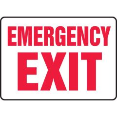 "EMERGENCY EXIT" Sign, 14" x 10"