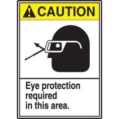 "EYE PROTECTION REQUIRED" ANSI Caution Sign, 10" x 14"