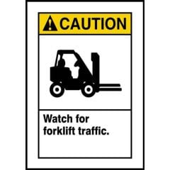 "WATCH FORKLIFT TRAFFIC" ANSI Sign, 10" x 14"