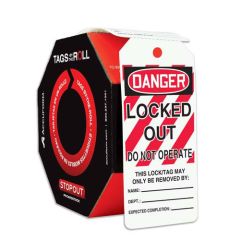"LOCKED OUT DO NOT OPERATE" OSHA Danger Lock-Out Tags, 3" x 6.25"