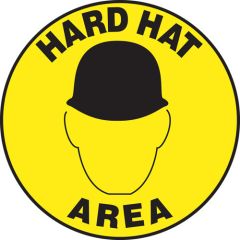 Accuform MFS232 Slip-Gard™ Adhesive Floor Sign, "Hard Hat Area", 17"