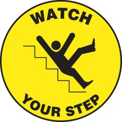 Accuform MFS709 Slip-Gard™ Adhesive Floor Sign, "Watch Your Step", 17"