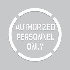 Accuform PMS250 "AUTHORIZED PERSONNEL ONLY" Floor Marking Stencil, 20" x 20"