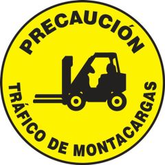 Accuform SHMFS0317 Slip-Gard™ Adhesive Spanish Floor Sign, "Precaucion Trafico De Montacargas", 17"