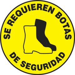 Accuform SHMFS205 Slip-Gard™ Adhesive Spanish Floor Sign, "Se Requieren Botas De Seguridad", 17"