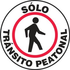 Accuform SHMFS725 Slip-Gard™ Adhesive Spanish Floor Sign, "Solo Transito Peatonal", 17"