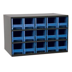 Akro-Mils 19715 19-Series Steel Storage Cabinet, holds 15 Drawers, 11" x 17" x 11"