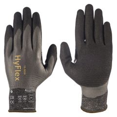 Ansell 11-939 HyFlex® 18-Gauge Anti-Static Cut & Oil Resistant Nitrile Gloves, Black