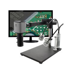 Aven 258-181-556-ES Mighty Cam ES Digital Inspection Microscope with Glide Stand, Macro Lens, Monitor & LED Task Light