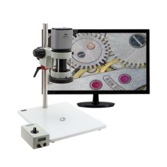 Aven 258-207-570-ES Mighty Cam ES Digital Inspection Microscope with Post Stand, Macro Lens, Monitor & LED Task Light