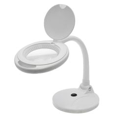 Aven OptiVue LED Magnification Desk Lamp with 5-Diopter Lens & Weighted Base, White