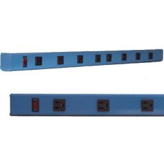 BenchPro A12-96 Back Mounted 15-Amp Aluminum 12-Outlet Plug Strip w/ Lighted Switch, 96"
