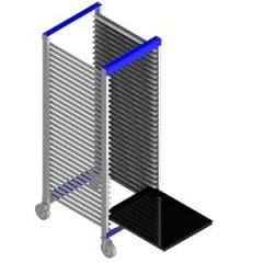 CWT2066 Front Load Welded Tray Cart with 30 Slots, 20" x 26" x 66"