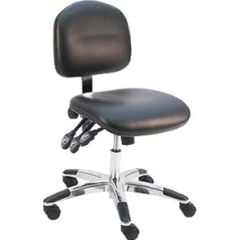 Lissner Lincoln Series Desk Height Cleanroom Chair with Standard Seat & Back, Vinyl, Aluminum Base