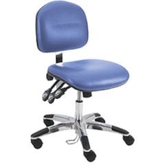 Lissner Lincoln Series Desk Height Cleanroom ESD Chair with Standard Seat & Back, Vinyl, Aluminum Base
