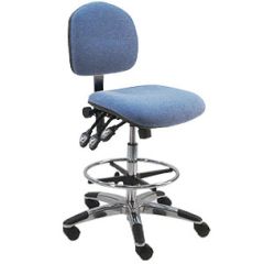 Lissner Lincoln Series Bench Height Chair with Standard Seat & Back, Fabric, Aluminum Base